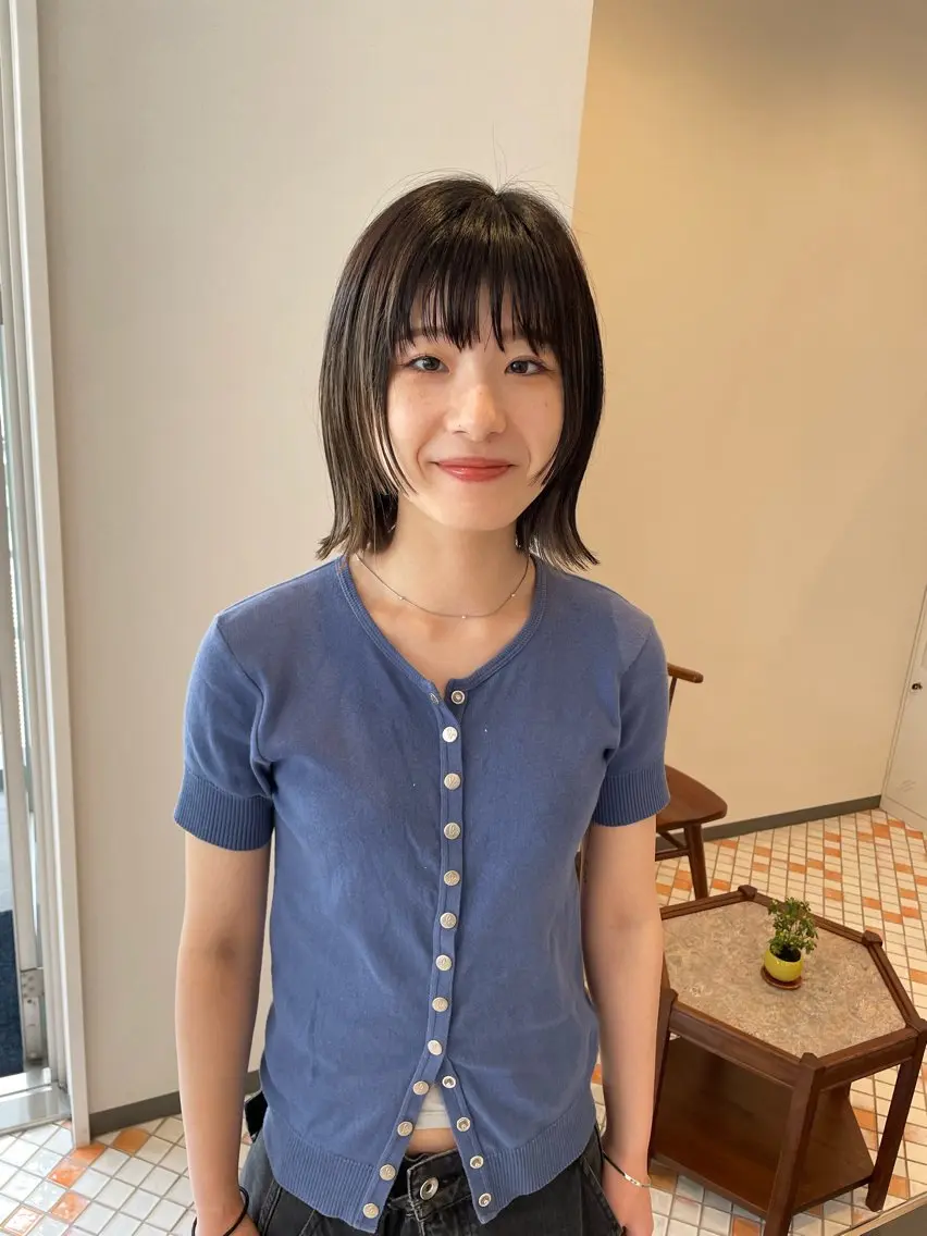 ミディアム ボブ ウルフカット やまぎし ひろきのヘアスタイル