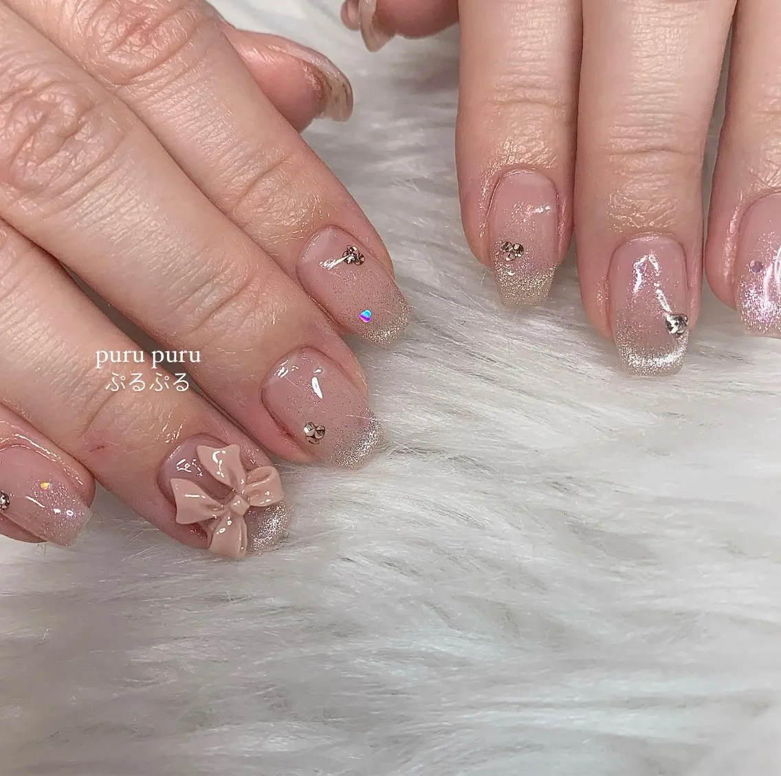 ネイル リボン La neige* yuki 🐩🌙のネイルデザイン