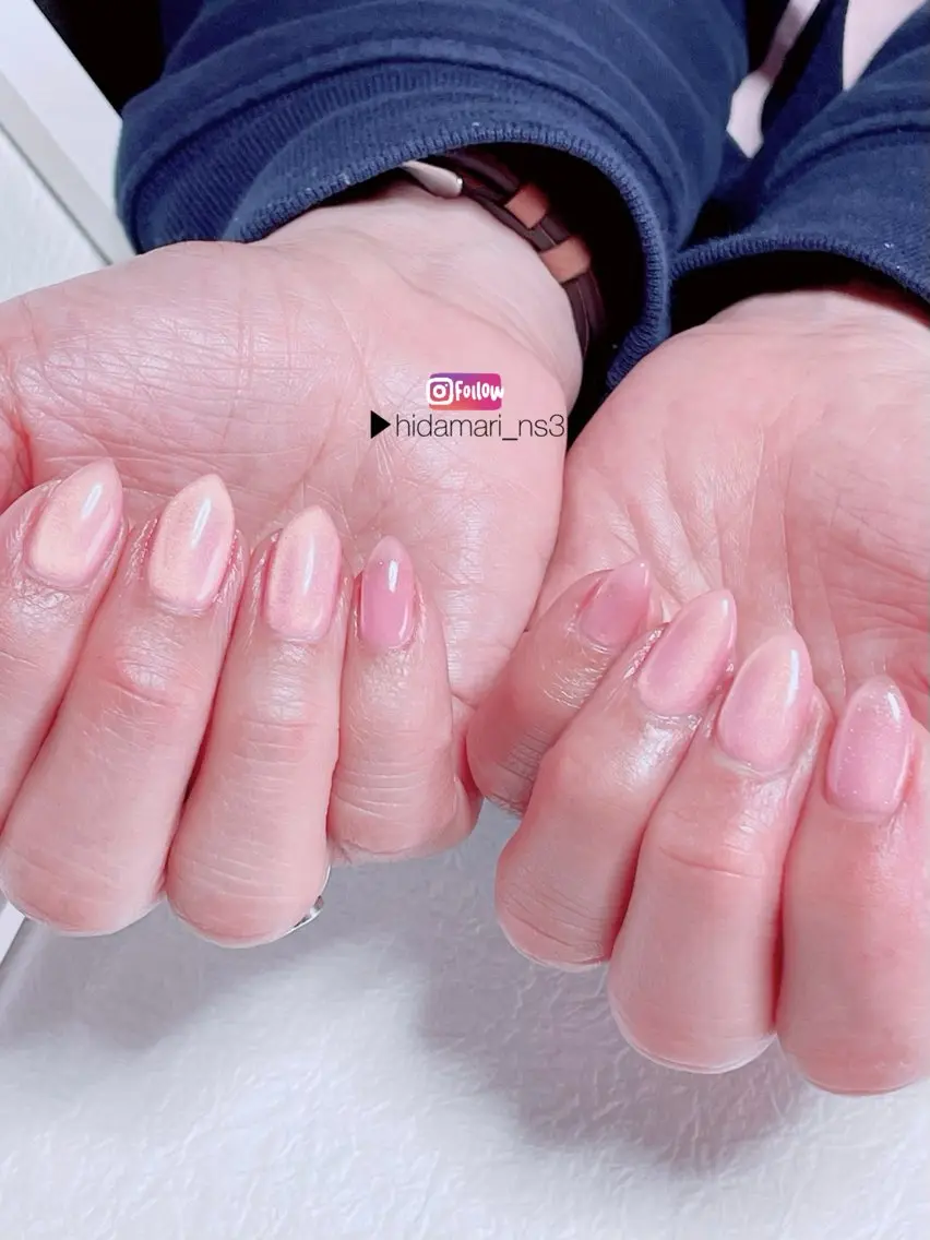 ネイル ゴールド マグネットネイル ピンク ハンドネイル NailSalon ひだまりのネイルデザイン