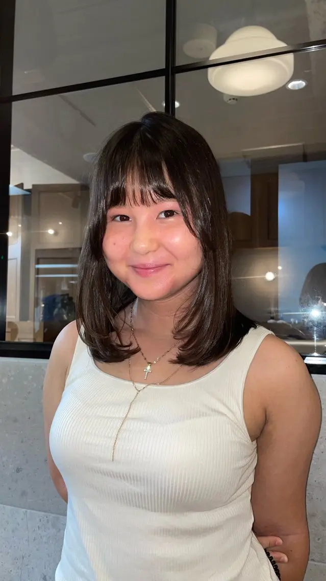 セミロング カット 銀座ボブカラーパーマ misakiのヘアスタイル