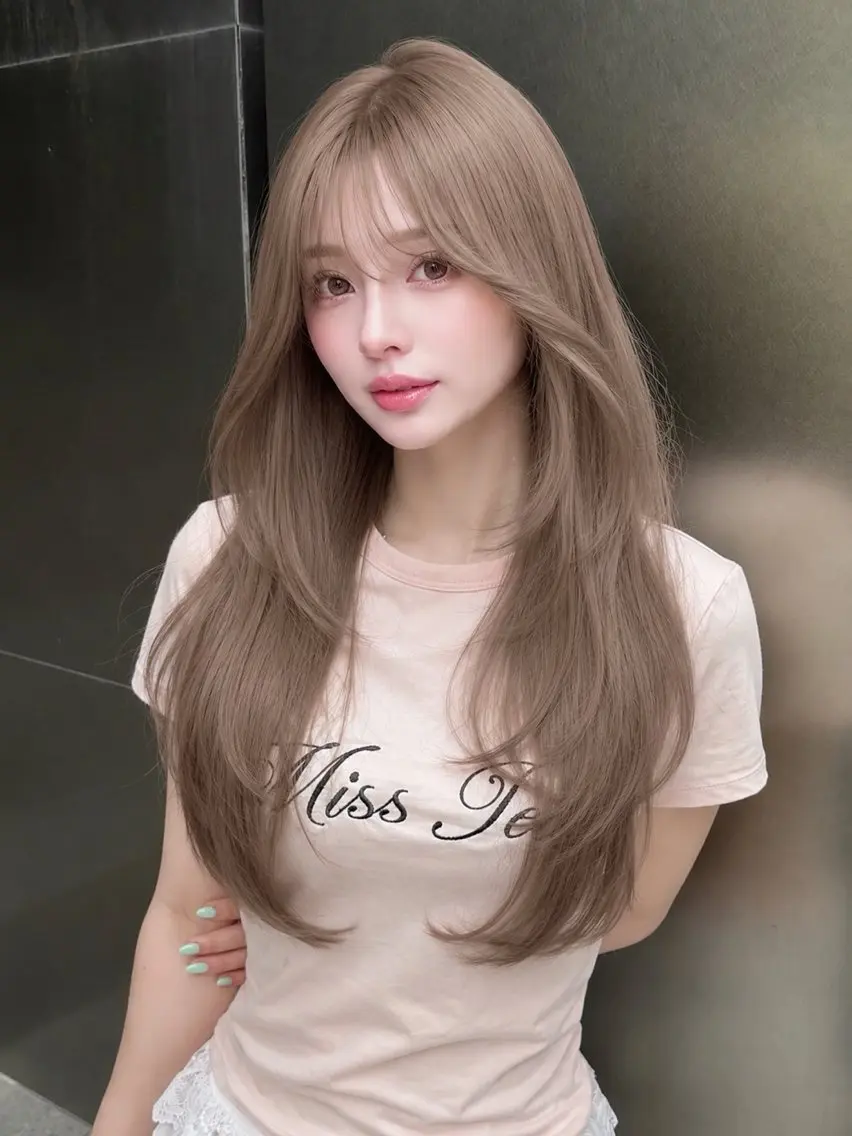 ロング カラー カット ヘアカラー トリートメント レイヤーダブルカラー KYONのヘアスタイル