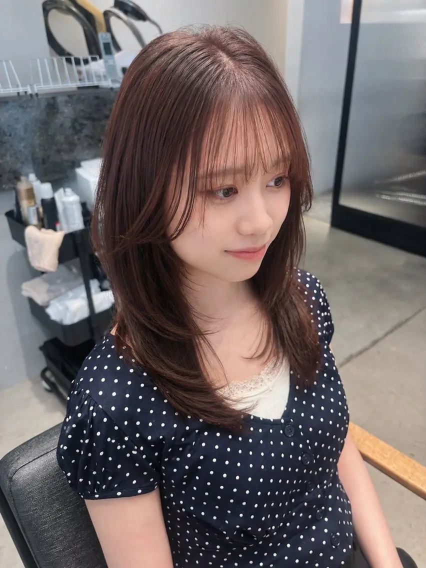 ミディアム 顔周りカット ハッシュカット 韓国風ヘア レイヤーカット 小顔カット yui/レイヤー/ グレージュ/似合わせのヘアスタイル