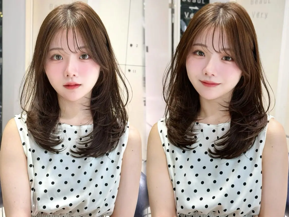 【今大人気韓国風レイヤー🇰🇷🩶】モデル3名様限定‼️レイヤーカット➕コテ巻仕上げ💫の写真