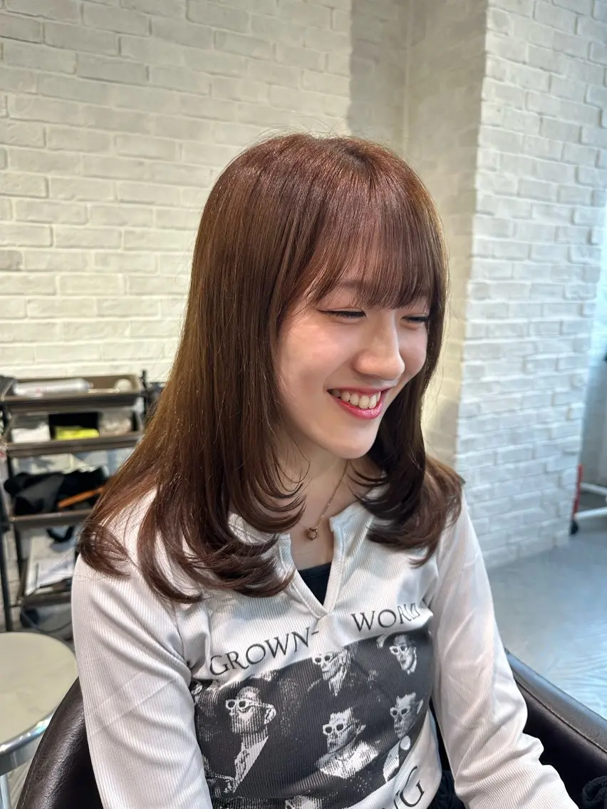 ミディアム レイヤーカット カット 制流/メンズカット/ ダブルカラー/札幌のヘアスタイル