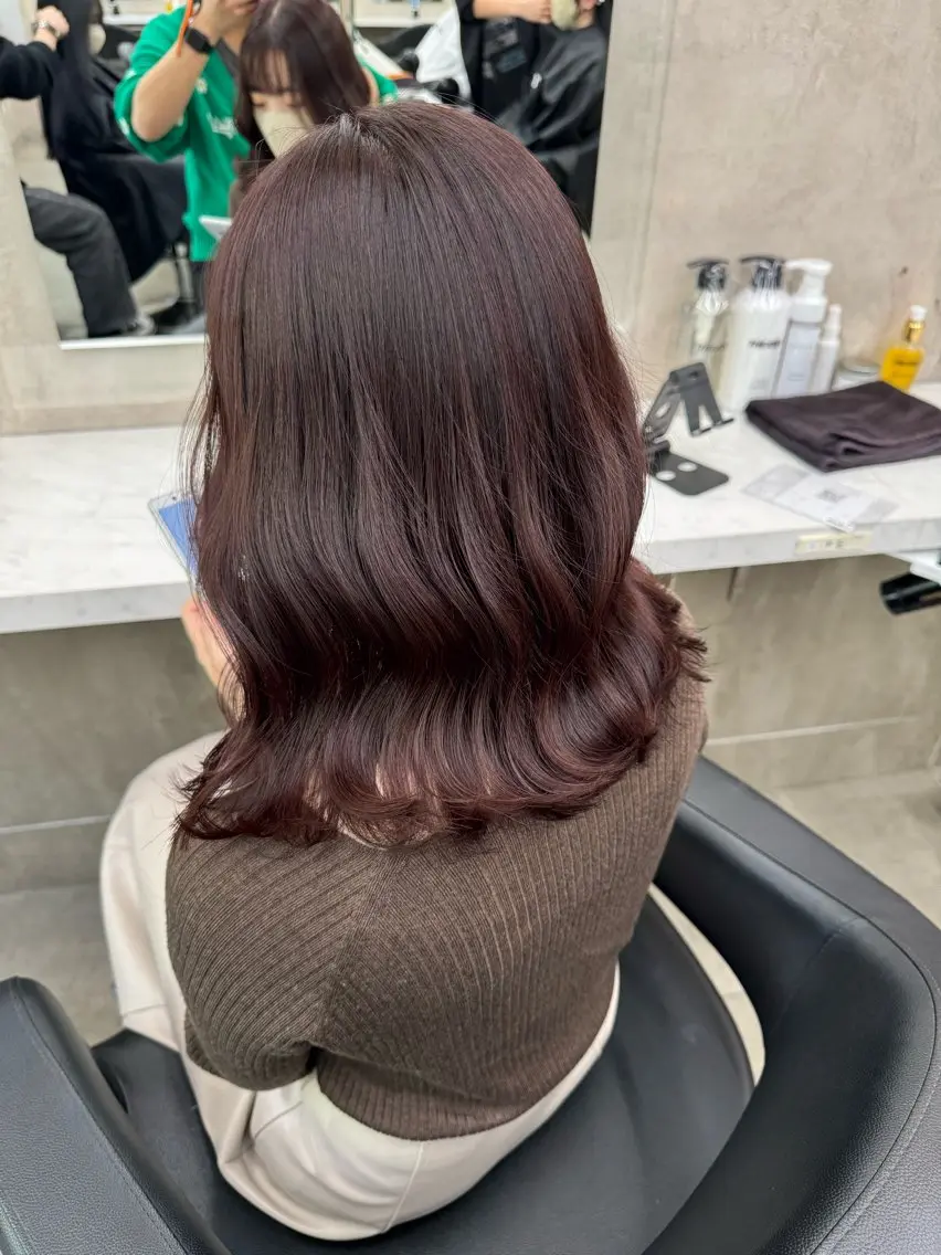 セミロング カラー パーマ ヘアアレンジ メンズ キッズ 韓国系🇰🇷🩶 艶暗髪/MEIのヘアスタイル