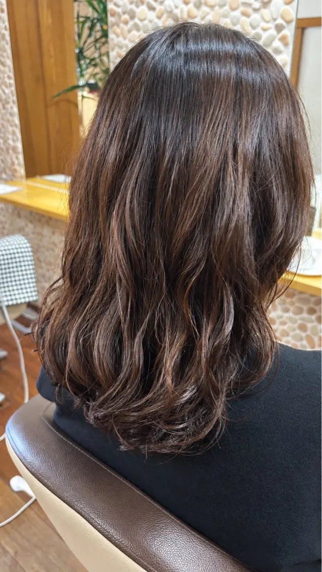 ミディアム ミディアムパーマ カット パーマ トリートメント ボブスタイル/ えぐちりほのヘアスタイル