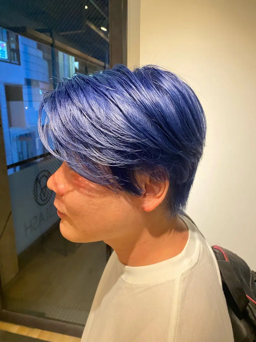 カラー メンズ ブルーカラー 乙骨 進之介のヘアスタイル