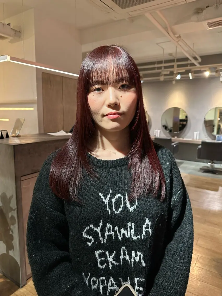 ロング カラー カット ヘアカラー 美髪・シールエクステ ホソタニリョウコのヘアスタイル