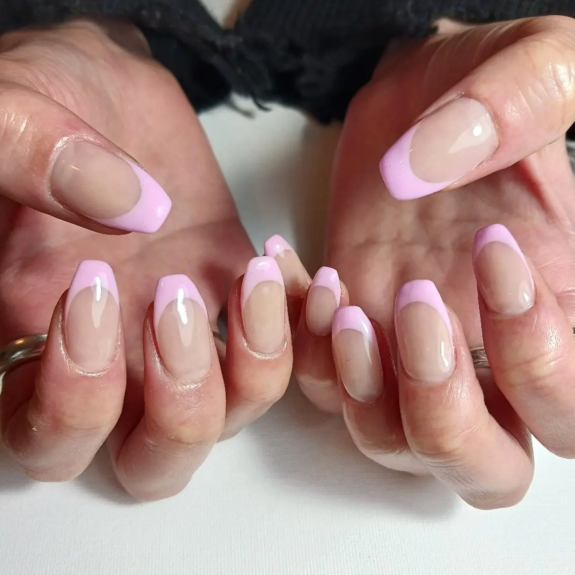 ネイル フレンチネイル ジェルネイル 持ち込み オフィスネイル ピンク ハンドネイル owlnail /持込みデザイン専門のネイルデザイン