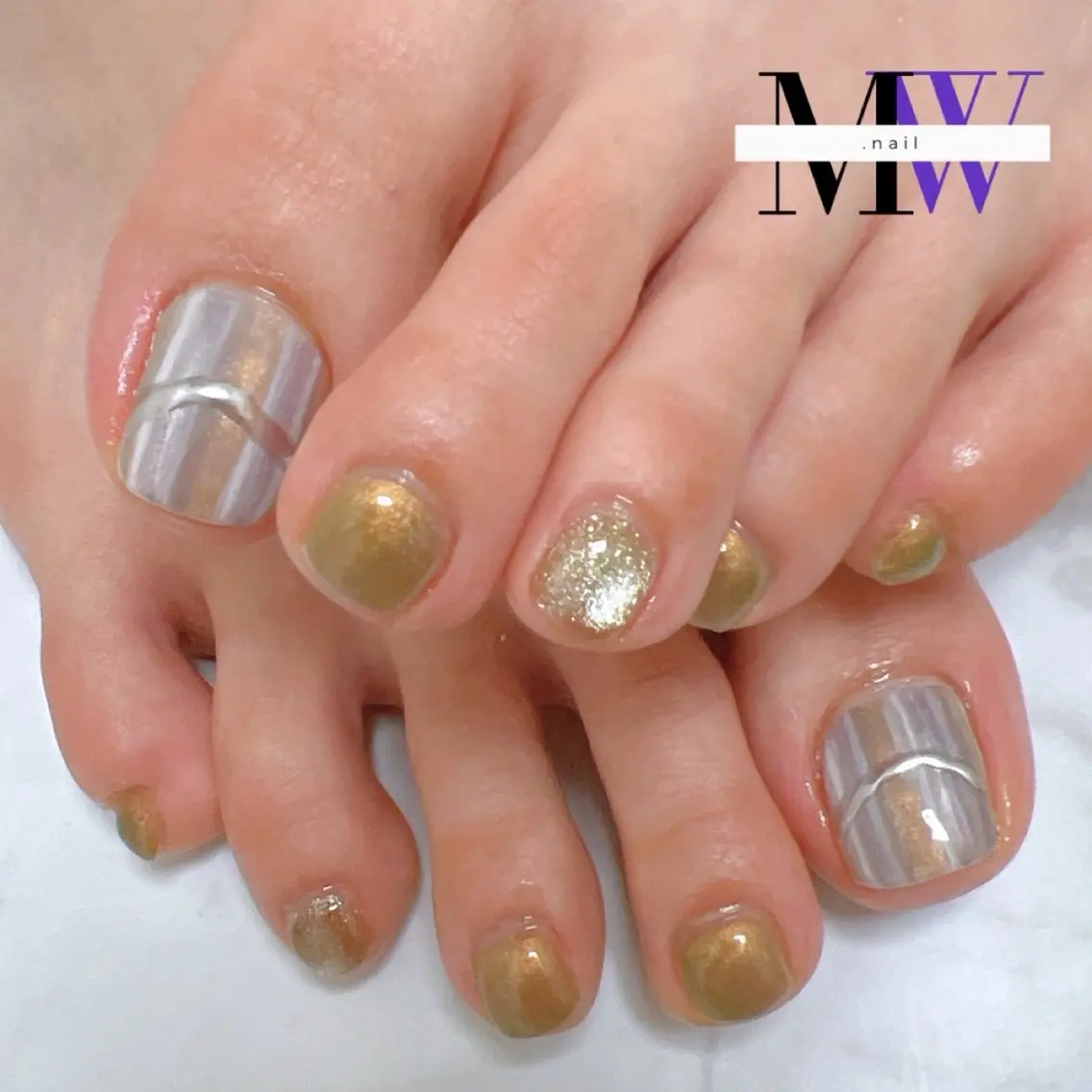 ネイル ニュアンスネイル フットネイル MW .nailのネイルデザイン