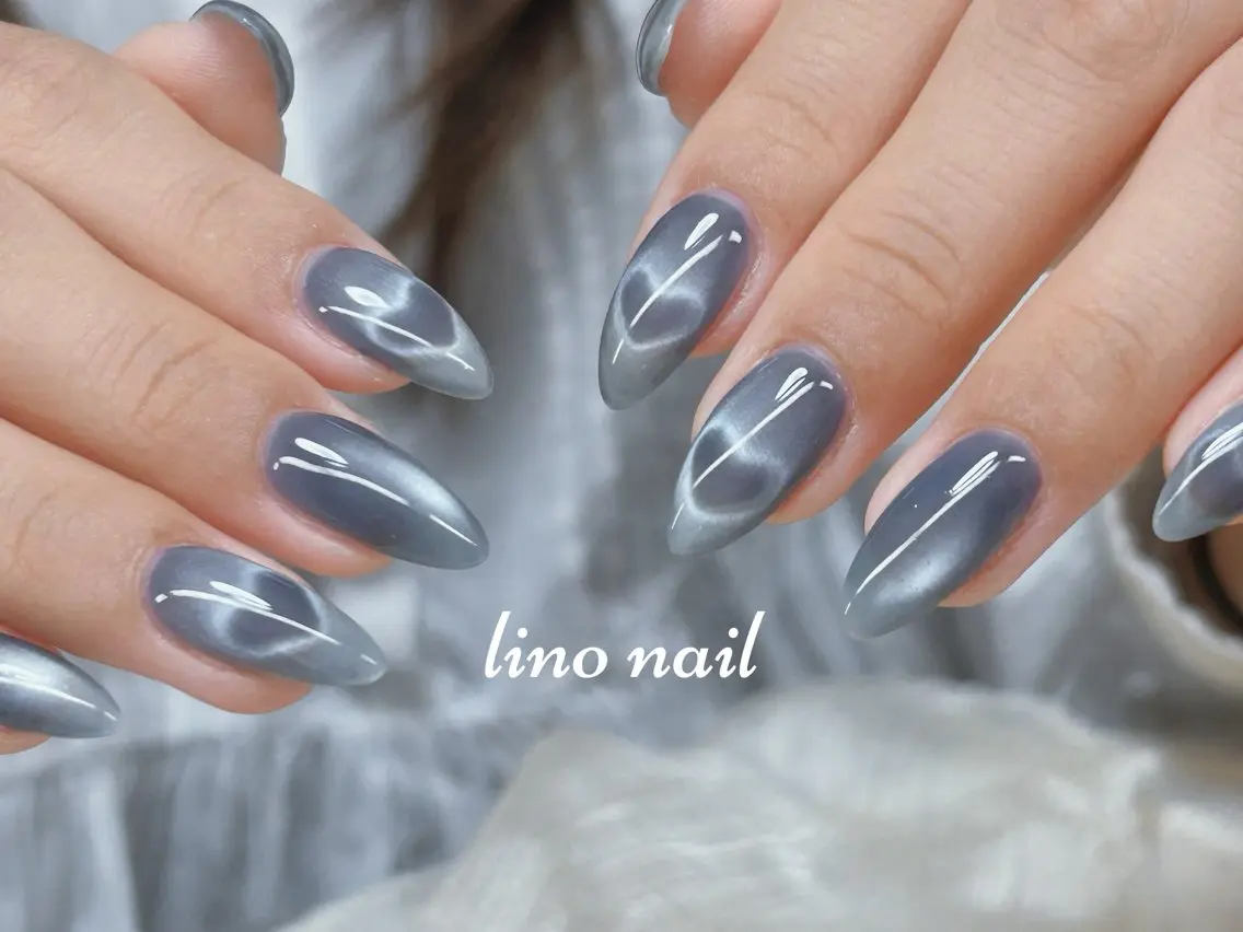 ネイル ハート マグネットネイル ハンドネイル Lino Nailのネイルデザイン