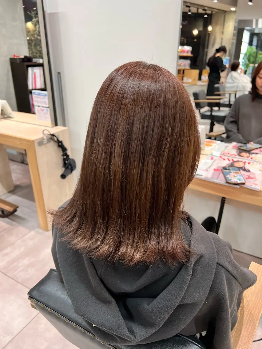 ミディアム カラー カット 縮毛矯正 🌞レイヤー×カラー 前川那津美🌞のヘアスタイル