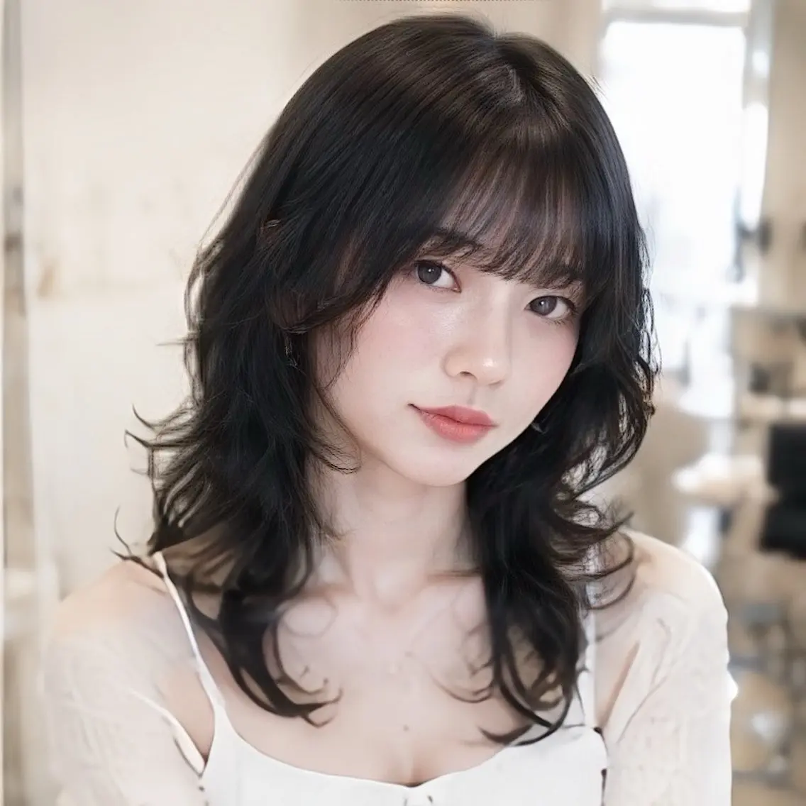 セミロング レイヤー/顔まわり /縮毛矯正/おばかんのヘアスタイル