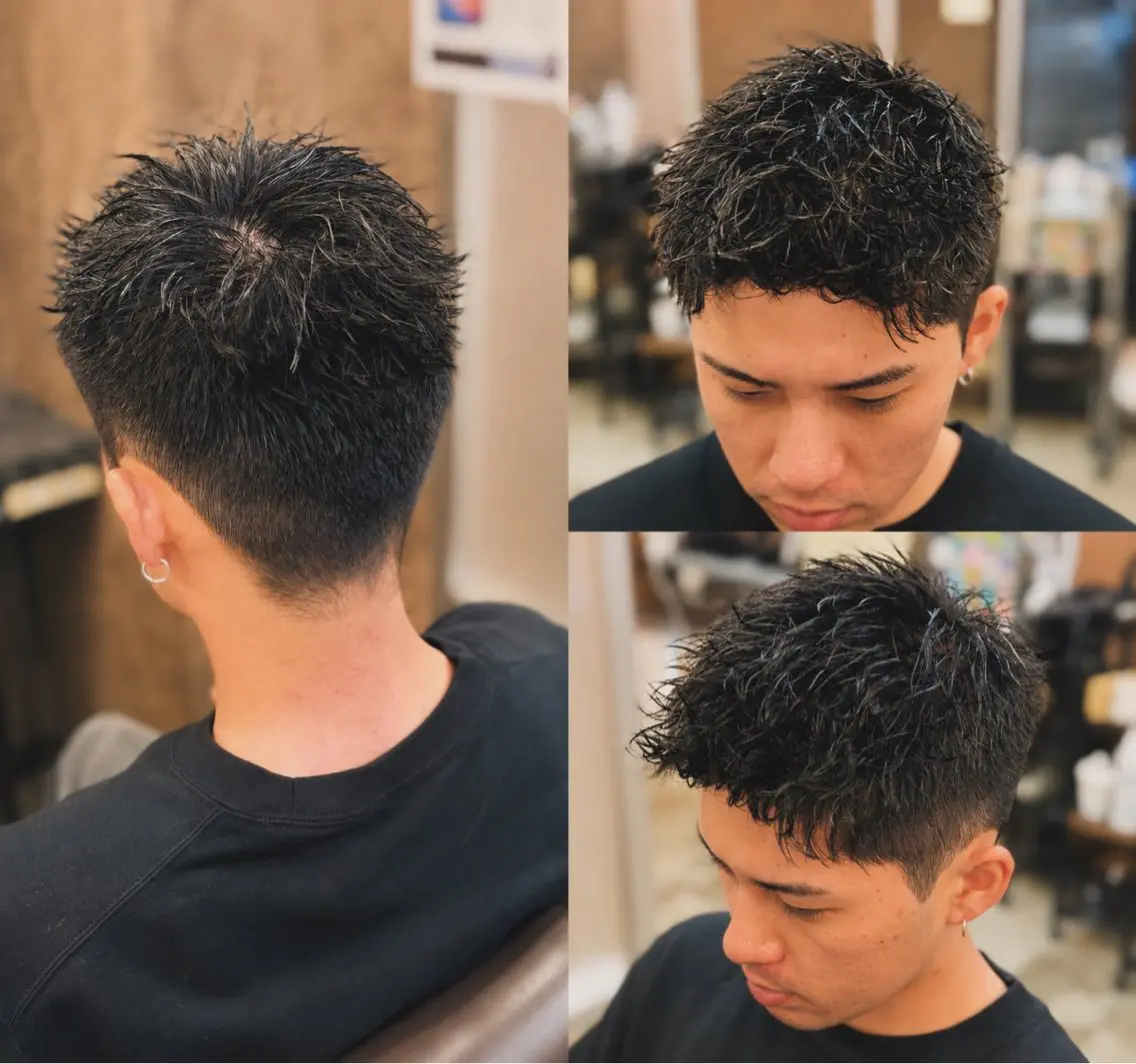 ショート パーマ ヘアアレンジ メンズ 清水 寧生のヘアスタイル