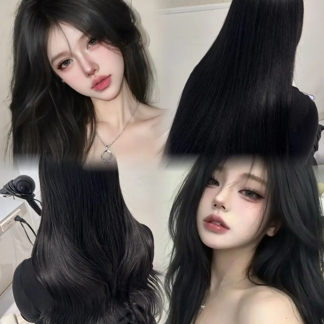 ロング カラー 黒髪 透明感カラー 高野 日和のヘアスタイル