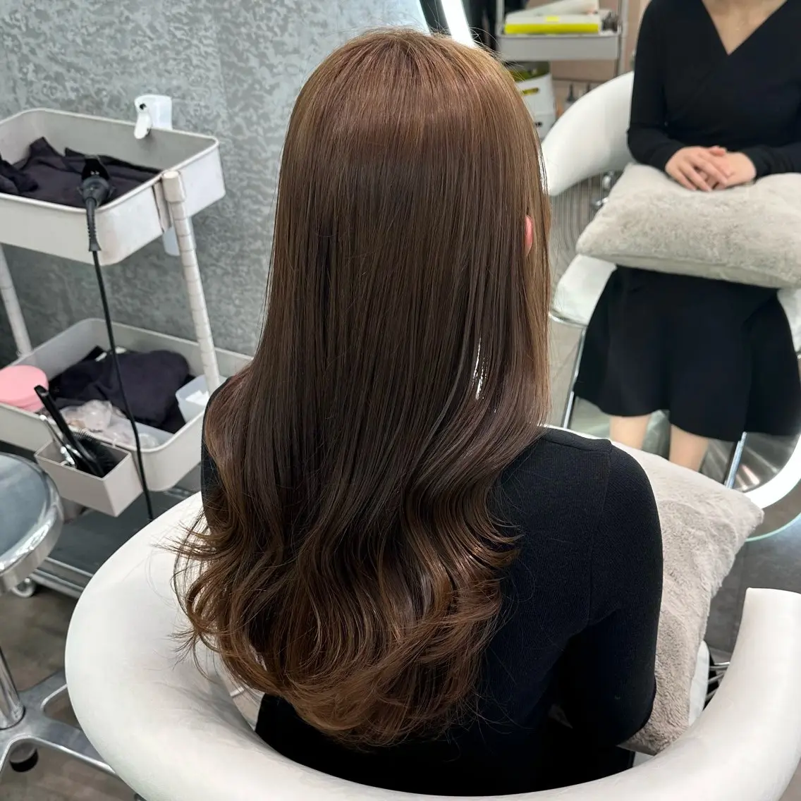 セミロング カラー ヘアアレンジ ベージュカラー ブリーチ ダブルカラー ブリーチなしカラー レイヤーカット カット ヘアカラー トリートメント ブリーチなしW🎀 髪質改善／はのんのヘアスタイル