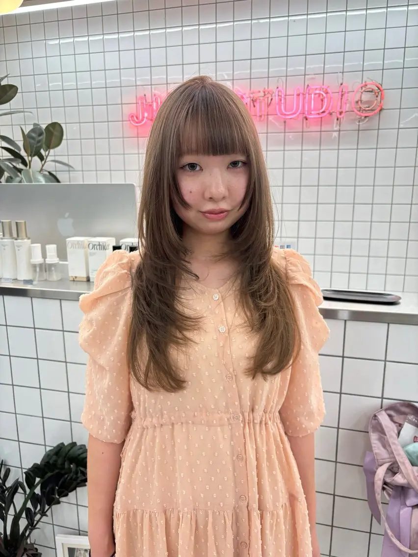 ミディアム カラー ヘアアレンジ ヘアカラー 夕羽夢🍓矢場/ JILLSTUDIOのヘアスタイル