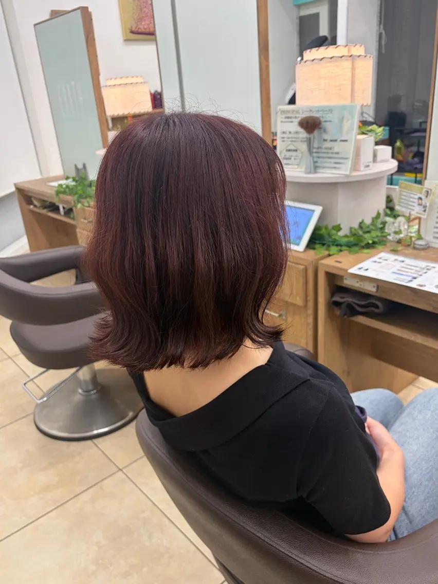 カラー レッドカラー ヘアカラー 東 陽翔のヘアスタイル