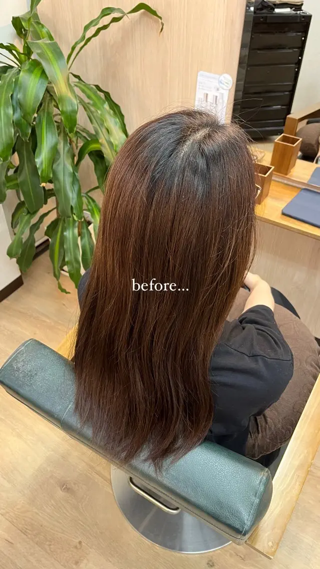 ロング カラー ヘアカラー トリートメント MAHIRU🤍 艶髪・ストレート🫧のヘアスタイル