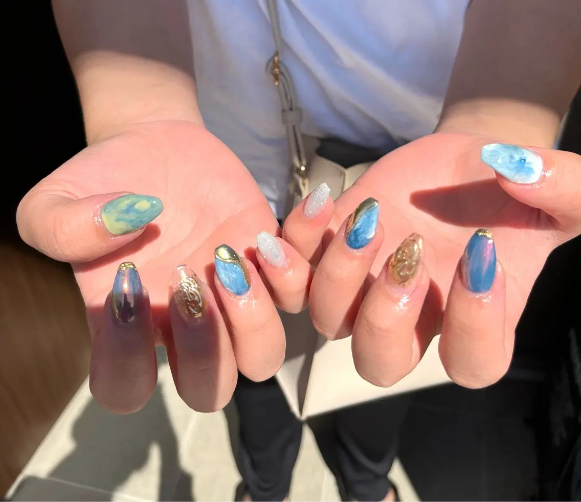 ショート カラー キッズ ネイル 2DY NAIL SALONのネイルデザイン