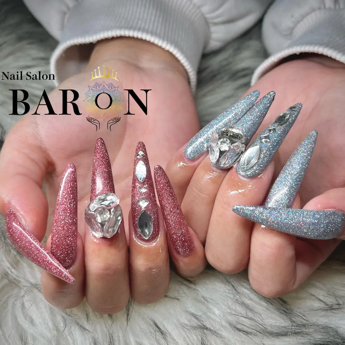 ネイル フラッシュネイル ラメ(グリッター) ハンドネイル ☆SAKI☆ BARON 店長のネイルデザイン