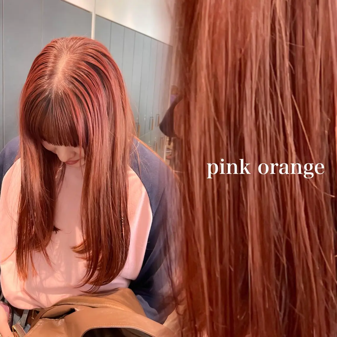 セミロング カラー ブリーチ 透明感カラー ダブルカラー カット ヘアカラー トリートメント ♥️ボブ縮毛矯正/暖 色/minami♥️のヘアスタイル