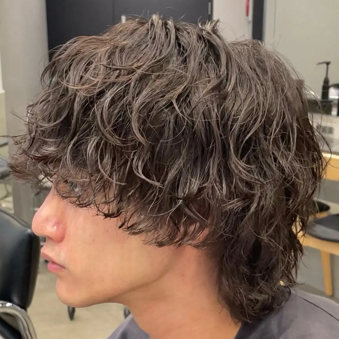 セミロング パーマ ヘアアレンジ メンズ fifth 石川 凪のヘアスタイル