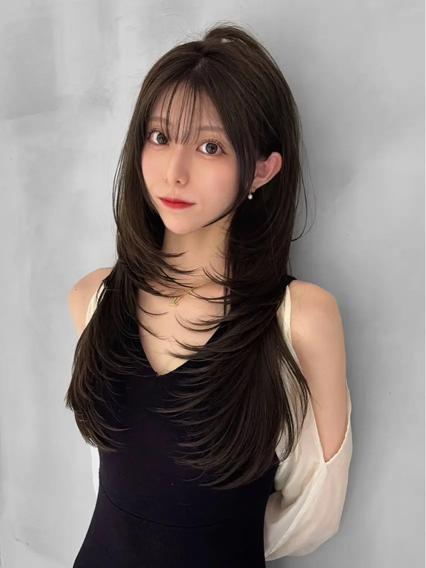 ロング カラー ハッシュカット レイヤーカット カット ヘアカラー 🥇KEN /レイヤー/カラーのヘアスタイル