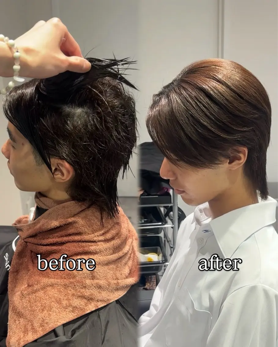 パーマ メンズ メンズ縮毛矯正 ulus高森蓮のヘアスタイル