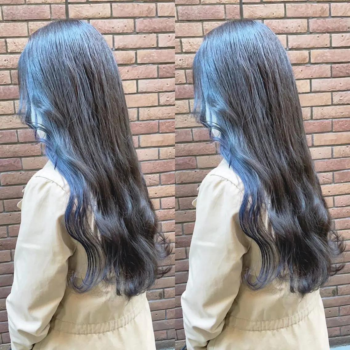 ロング カラー ブルーカラー ヘアカラー トリートメント 渋谷:インナーカラー ／🍒エリカ🍒のヘアスタイル