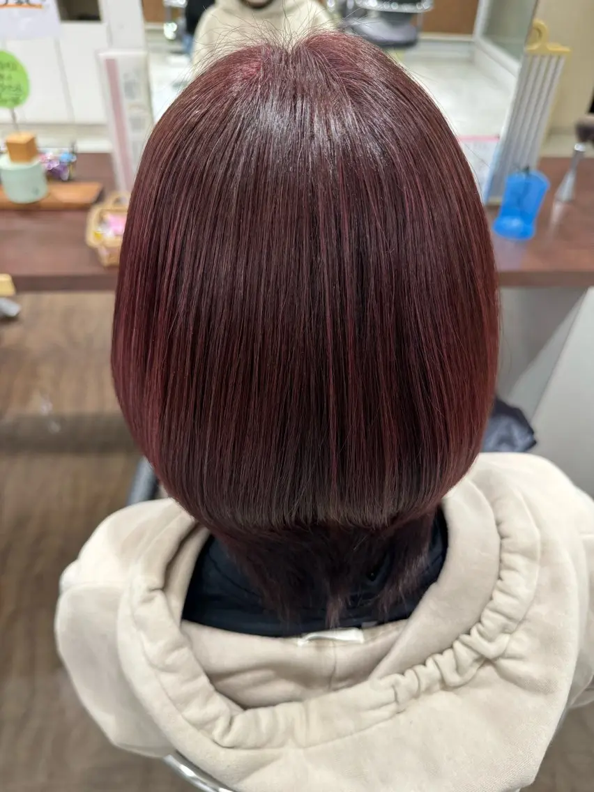 ショート カラー ストレート⭐️ 髪質改善カラー⭐️のヘアスタイル