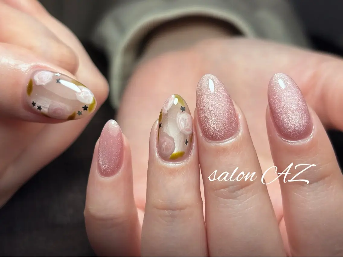 ネイル アートネイル フットネイル フレンチネイル マグネットネイル 持ち込み ハンドネイル salon AZのネイルデザイン