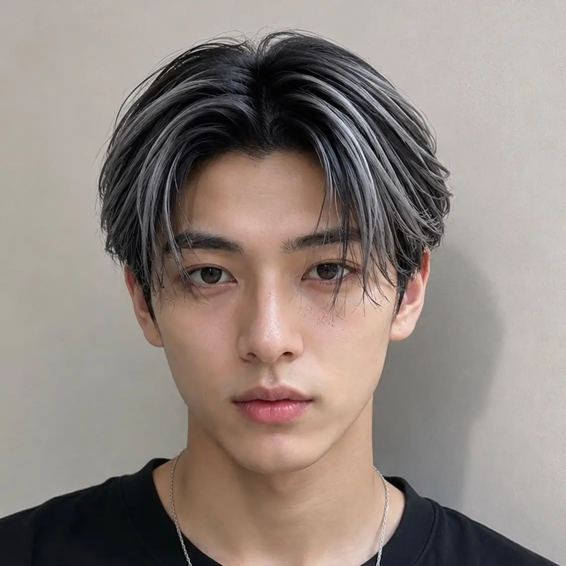 カラー メンズ メンズバレイヤージュ バレイヤージュ シルバー カット ヘアカラー メンズ特化カットパー マカラー坂田柊のヘアスタイル