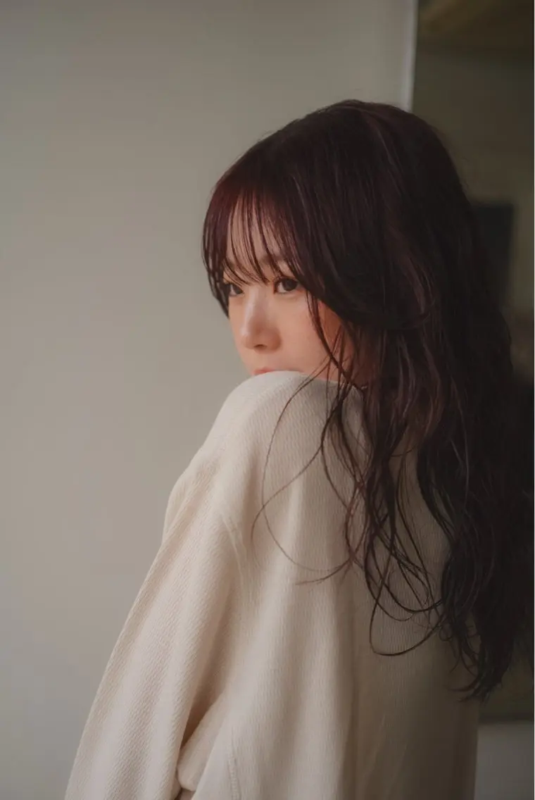 セミロング カラー パーマ オレンジ カット ヘアカラー トリートメント plus HAIR いずみのヘアスタイル