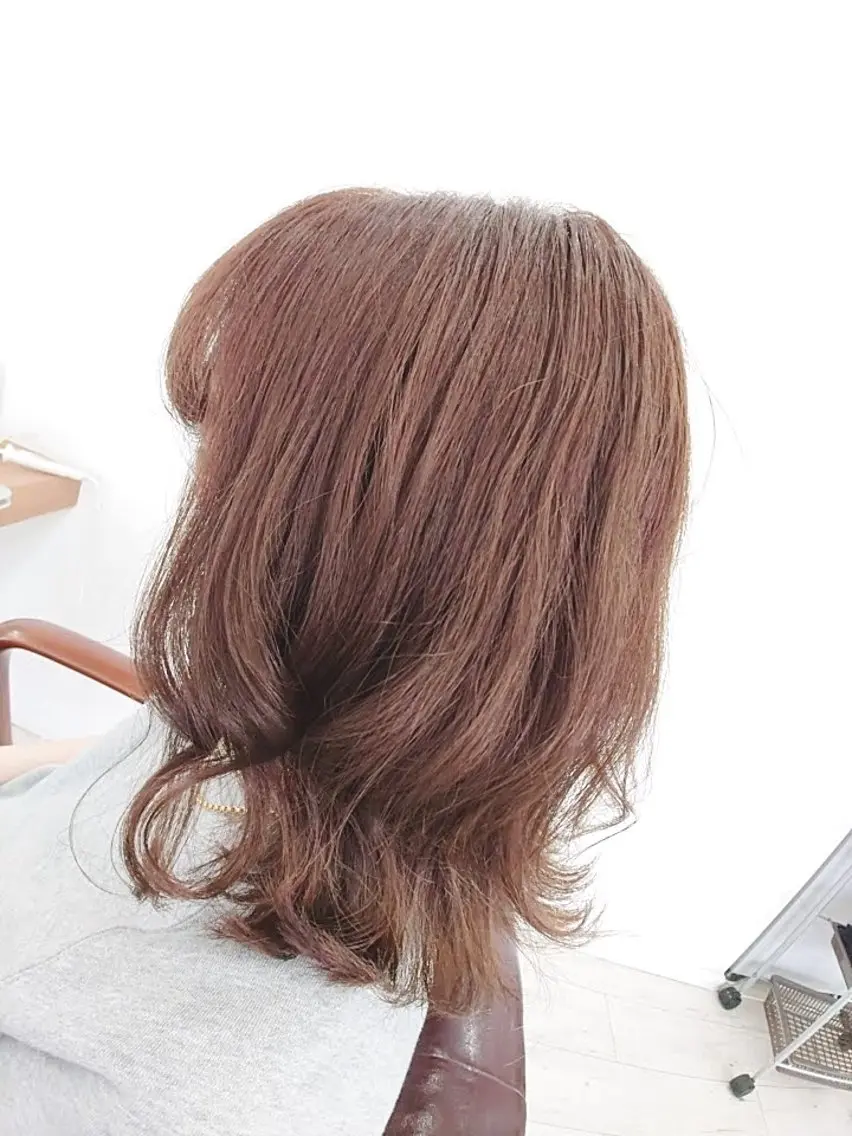ショート オレンジブラウン カット パーマ 宮内 陽菜のヘアスタイル