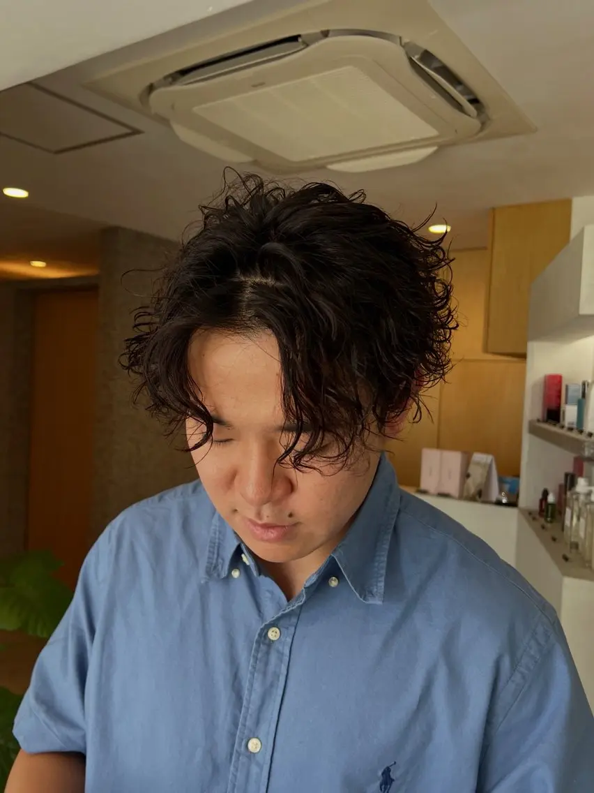 パーマ メンズ カット パーマ 解良 優斗のヘアスタイル