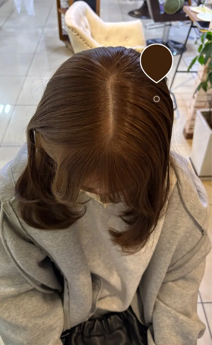 ミディアム ヘアカラー eMu透明感カラー ちゅる髪yuki✩のヘアスタイル