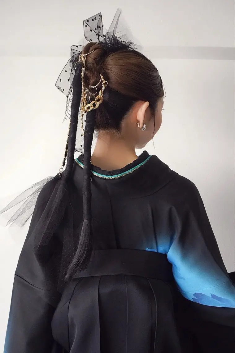 ミディアム ヘアアレンジ ポニーテール ヘアメイク MEGUのヘアスタイル