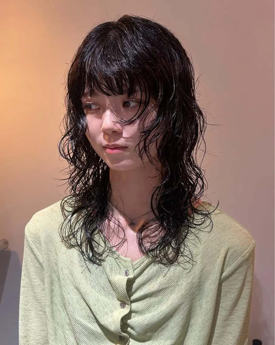 ロング カット パーマ トリートメント レイヤーカット🍃 カネコのヘアスタイル