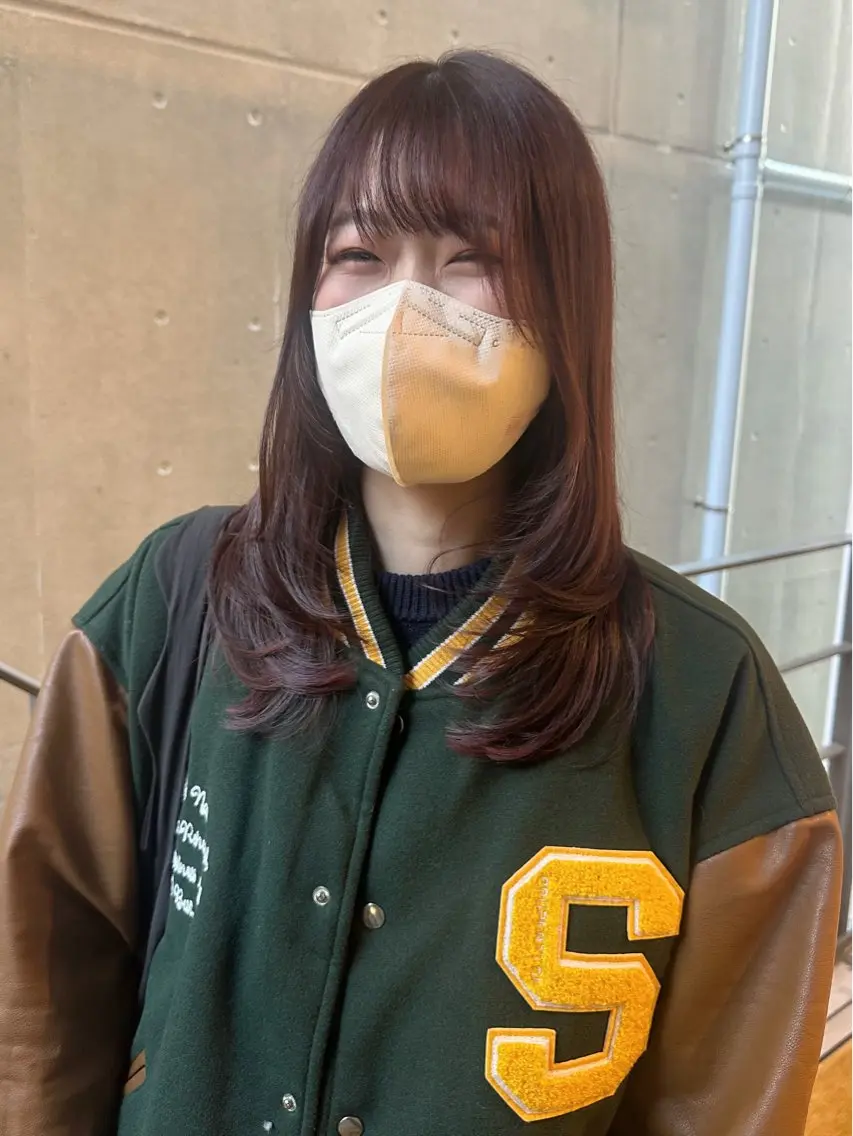 セミロング カラー パーマ ブラウンカラー ラベンダーカラー ラベンダーピンク ピンクカラー ピンクブラウン 髪質改善/韓国風 レイヤー/田村祐樹のヘアスタイル
