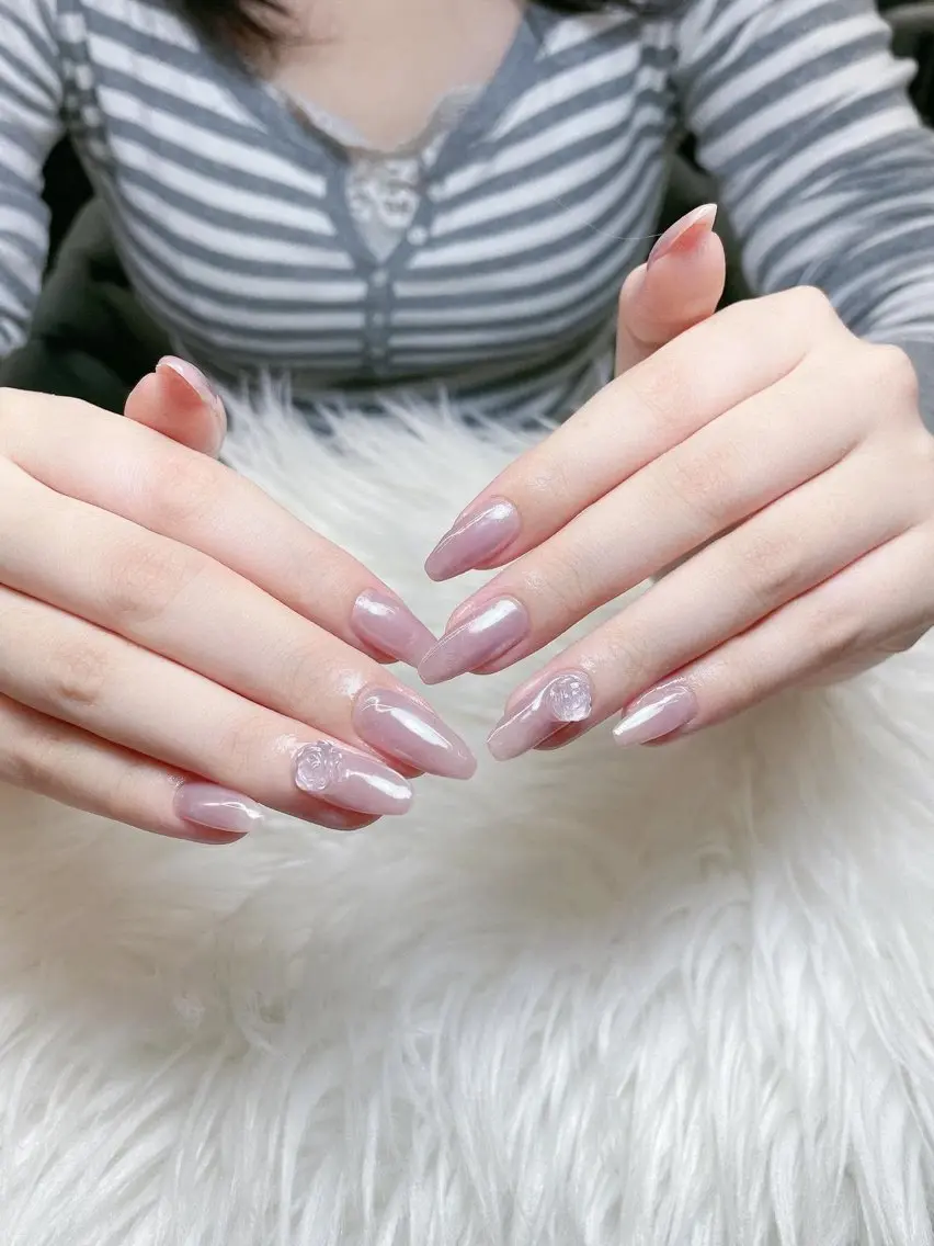 ネイル 長さ出し フレンチネイル グラデーション 韓国ネイル マグネットネイル ハンドネイル Lannie nailのネイルデザイン