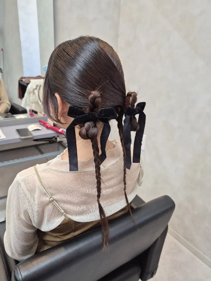ヘアアレンジ セミロング ヘアセット ️🫧髪質改善/縮毛 矯正/寺西紗友望🫧のヘアスタイル