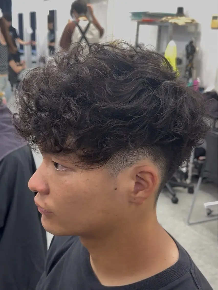 ショート パーマ メンズ スペインカール カット パーマ メンズパーマカット 達人/涼のヘアスタイル
