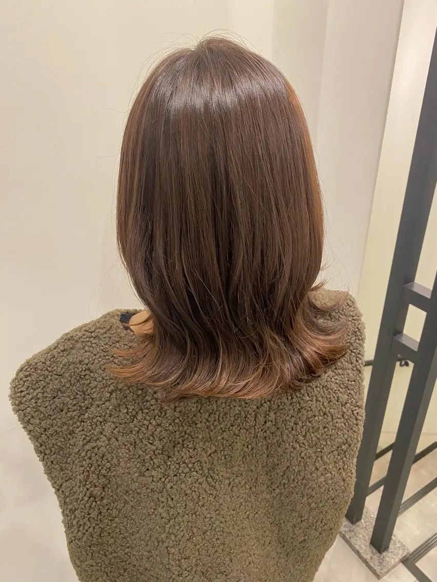 ミディアム カラー 透明感カラー グレージュ オリーブグレージュ オリーブグレー カット ヘアカラー トリートメント 🍑 モモカ🍑のヘアスタイル