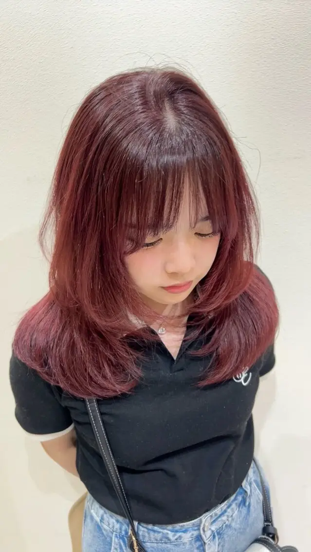 セミロング ヘアカラー hiyori🎀 トレンドレイヤーのヘアスタイル
