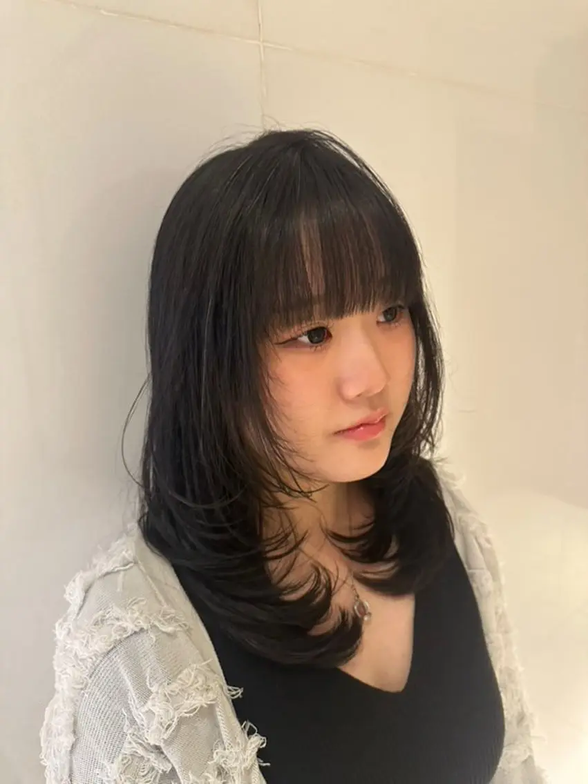 ミディアム ハッシュカット ハイレイヤー 韓国風ヘア レイヤーカット カット Yuta✂︎ 韓国レイヤー🪽のヘアスタイル