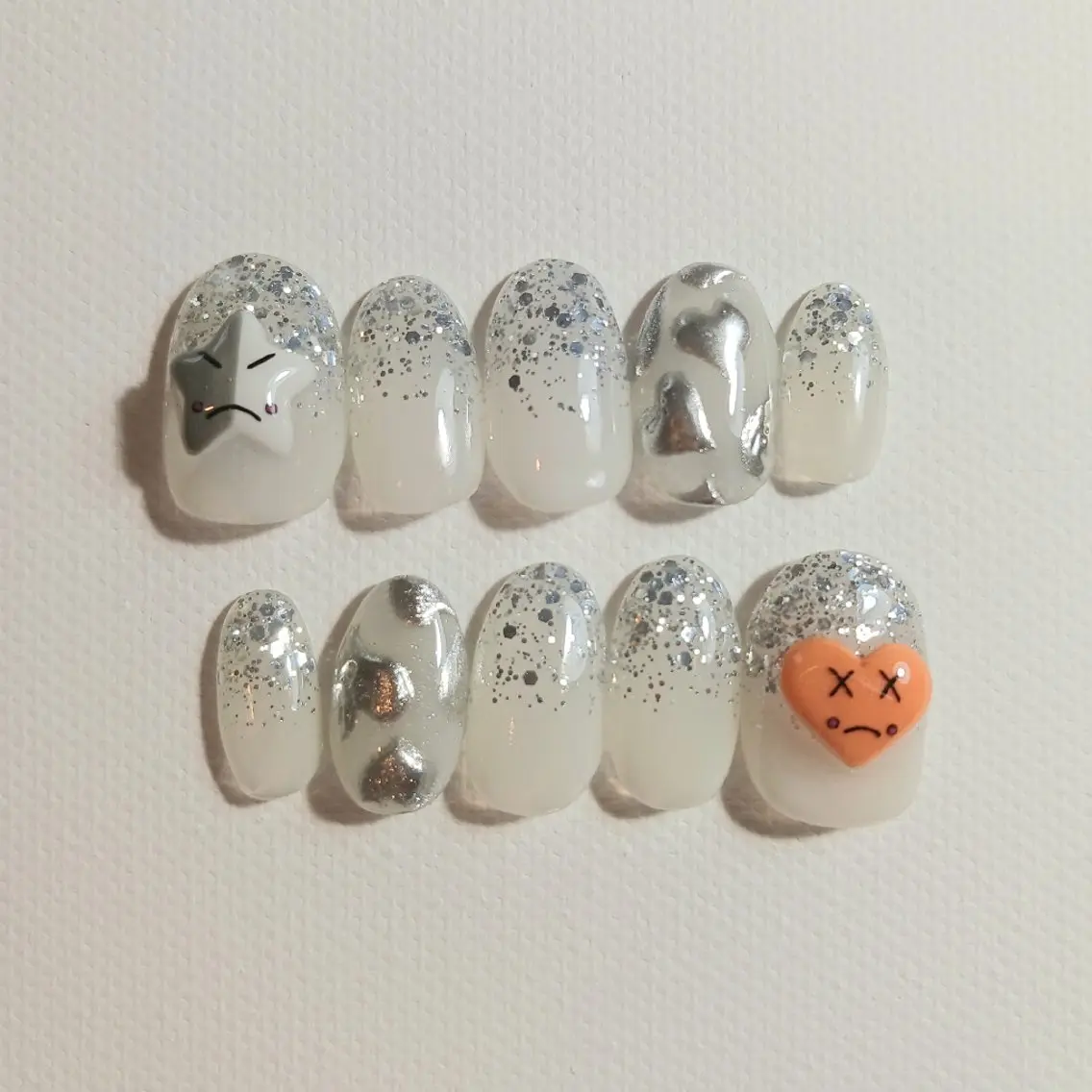 ネイル アートネイル ジェルネイル グラデーション ハート ラメ(グリッター) ハンドネイル owlnail /持込みデザイン専門のネイルデザイン