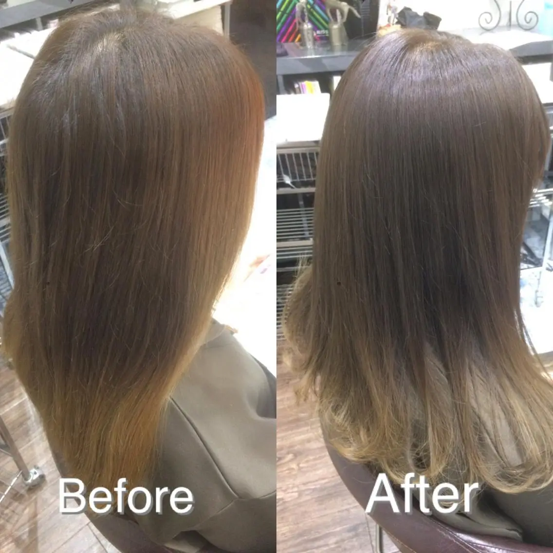 セミロング カラー ブルーカラー ブルージュ 透明感カラー グラデーションカラー CALON銀座　松田 力丸のヘアスタイル