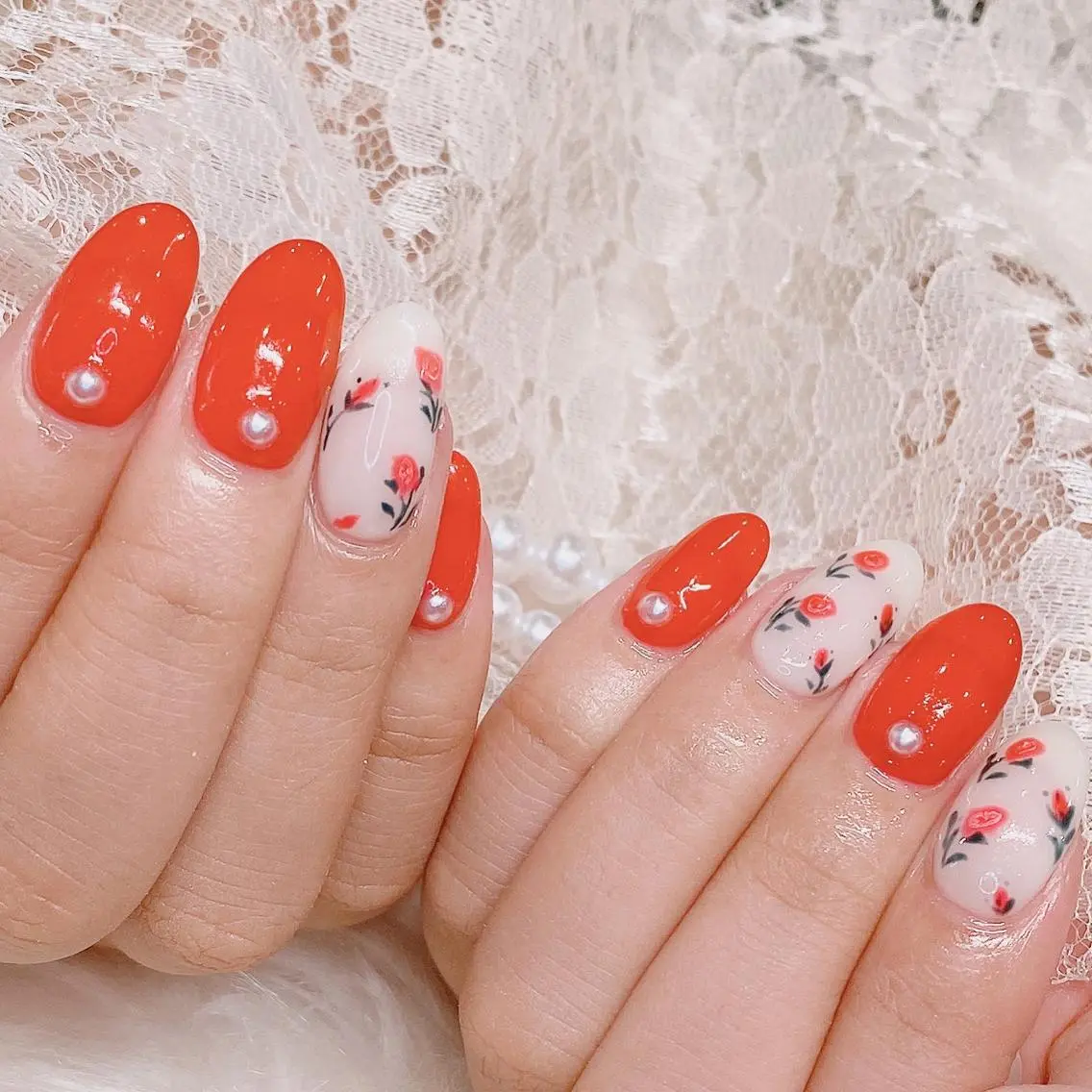 ミディアム ネイル ハンドネイル 🐱 marieのネイルデザイン