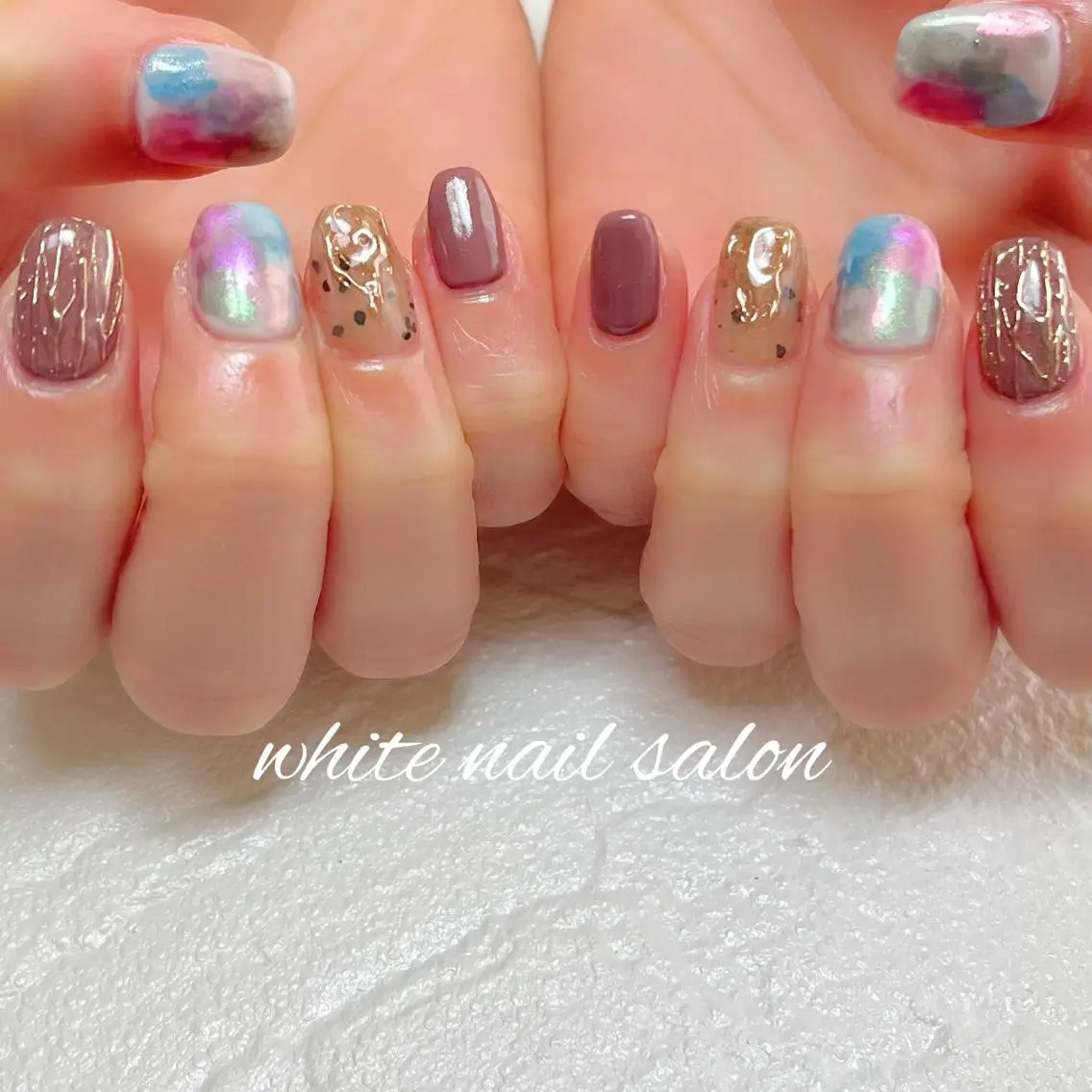 ネイル フットネイル ジェルネイル ハードジェル ラメ(グリッター) 持ち込み ハンドネイル white nail salonのネイルデザイン
